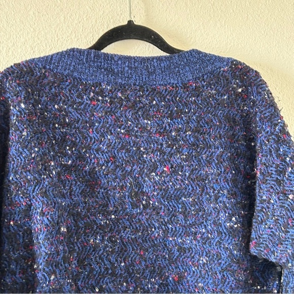 Jaeger VTG Wool Blend Women’s Knit Sweater Fit Small 32”Blue Retro Dolman Sleeve - Picture 8 of 13